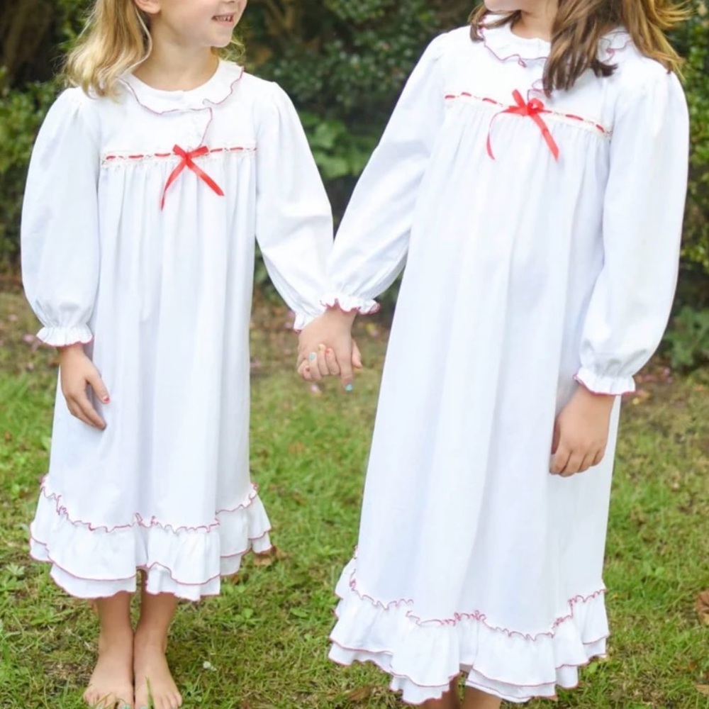 Eliza James Kids CLARA NUTCRACKER GOWN IN SOFT KNIT COTTON WITH RED RIBBON